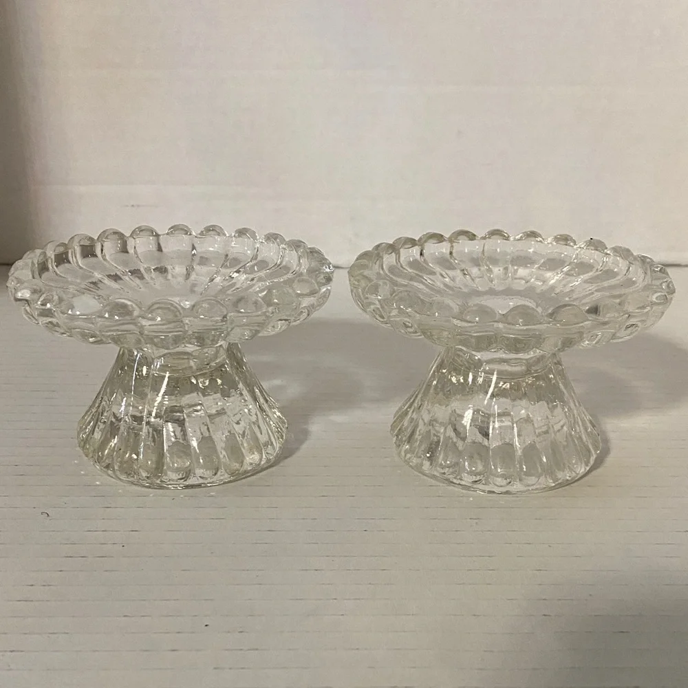 PartyLite Glass Candle Holder Set of 2